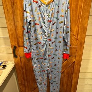 Men's Blue Printed Onesie